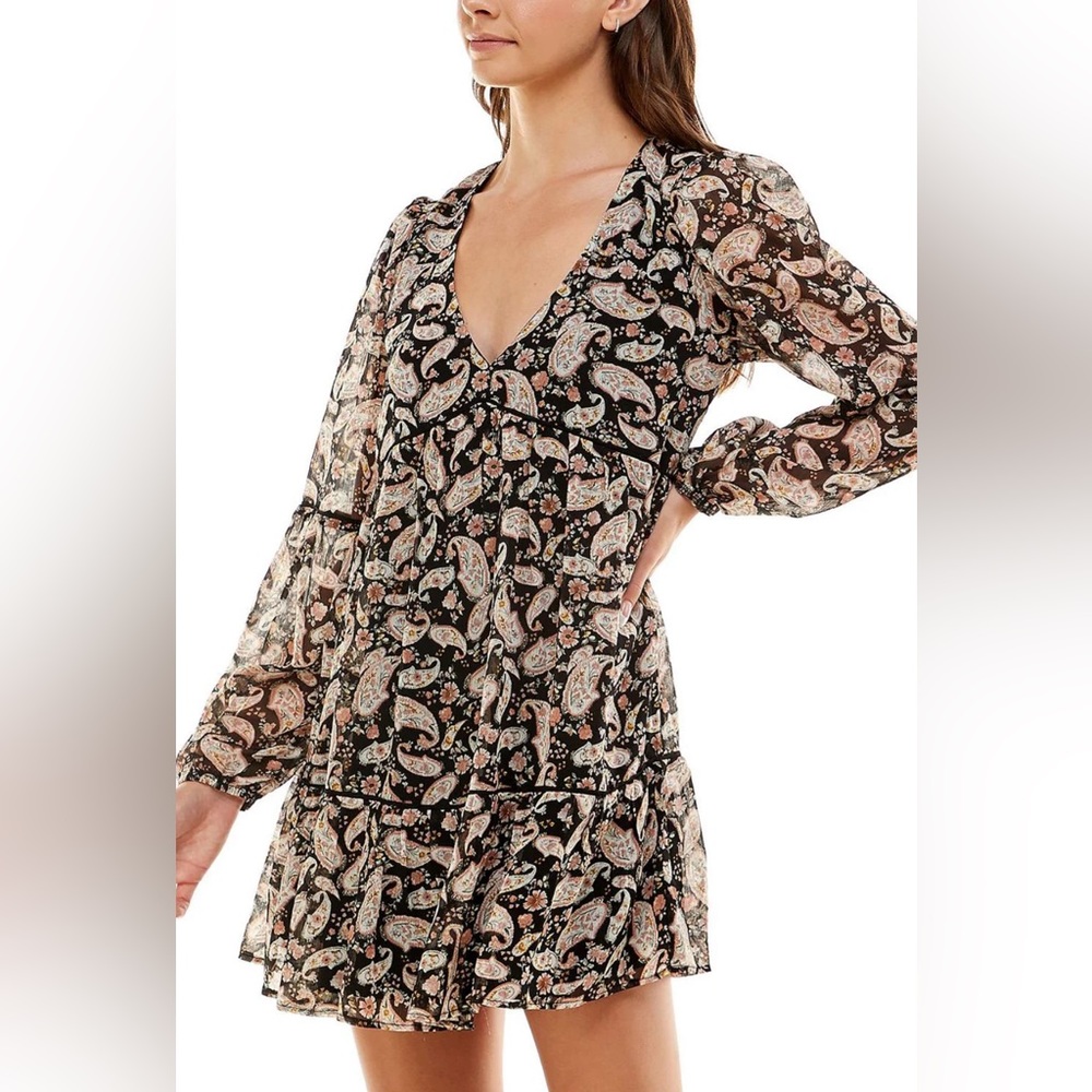PAISLEY LONG SLEEVE DRESS